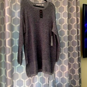Eight eight eight long blue and gray sweater